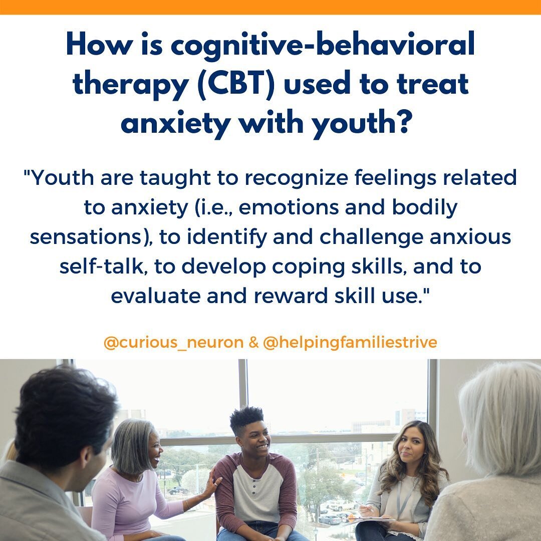 Hi! Welcome to @curious_neuron! 

This week we are discussing childhood anxiety. I&rsquo;ve learned so much from @helpingfamiliesthrive who kindly collaborated with us this week. 

One of my posts mentioned CBT, so I thought I would elaborate. Cognit